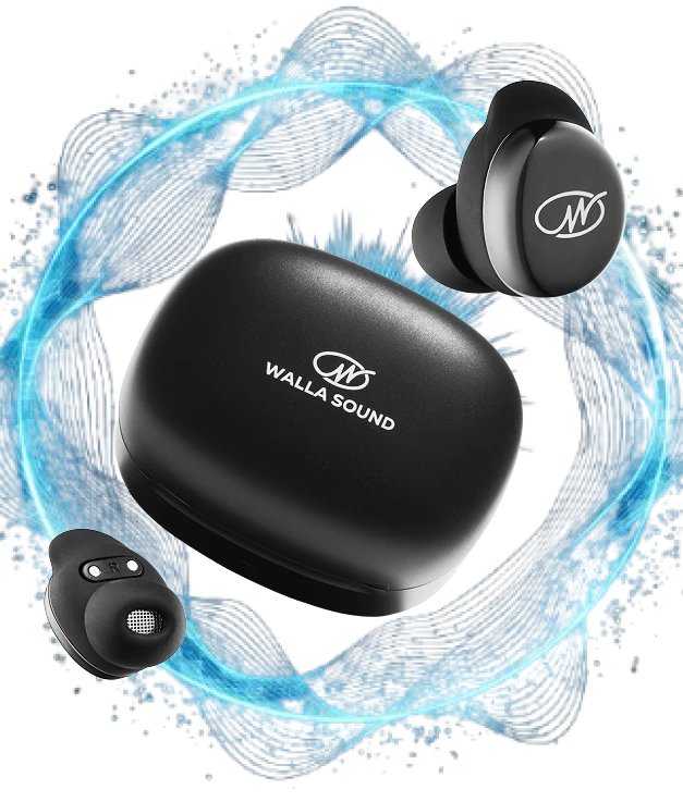 WallaBuds Pro Dot charging case and earbuds