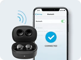 A phone showing WallaBuds Pro Dot connected